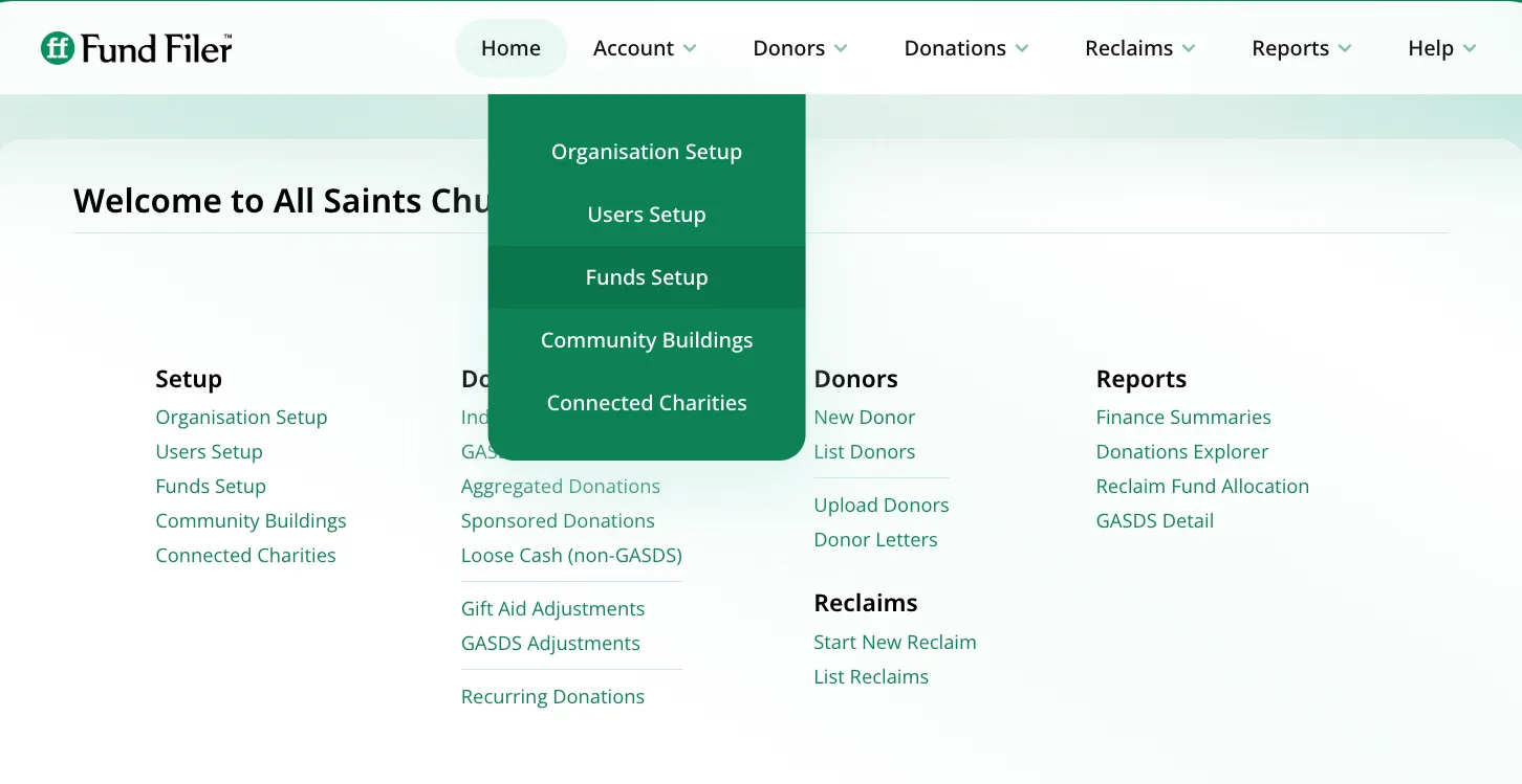 Setting up Funds